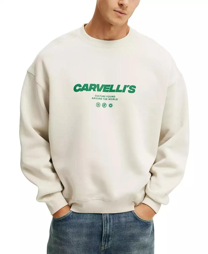Cotton On Men's Box Fit Graphic Crew Sweater 1