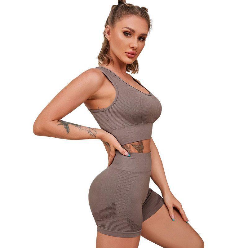 SheShow High Waisted Quick Drying Yoga Fitness Suit Set