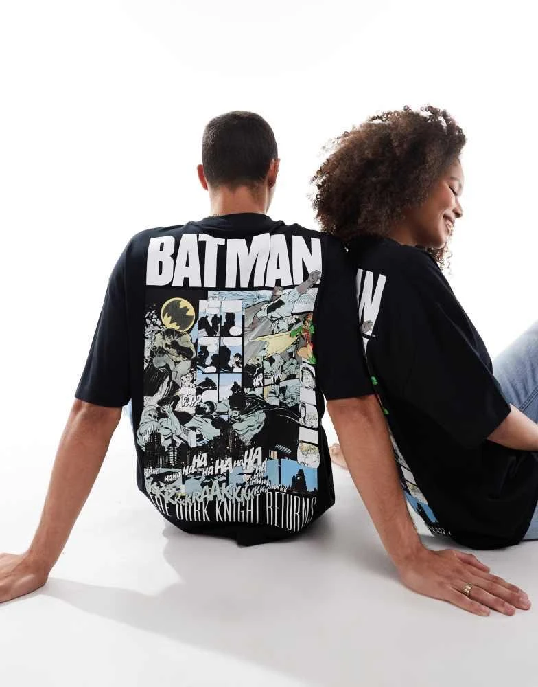 ASOS ASOS DESIGN unisex oversized t-shirt with Batman prints in black 1