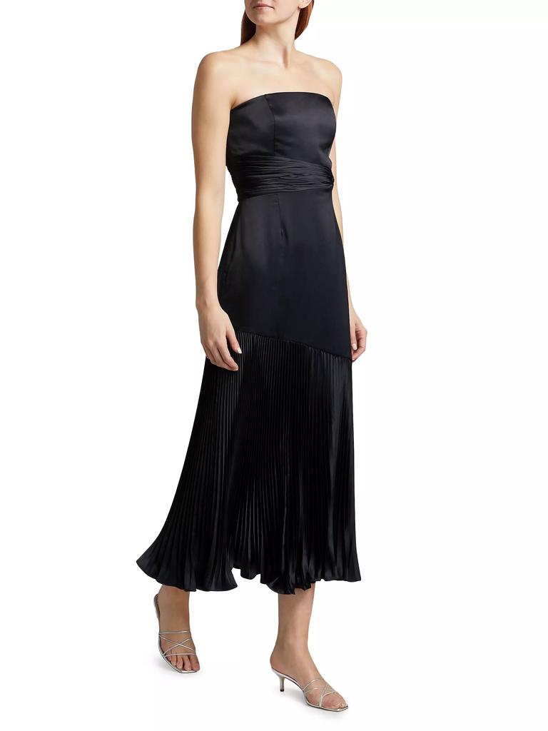 AMUR Milly Strapless Pleated Maxi Dress