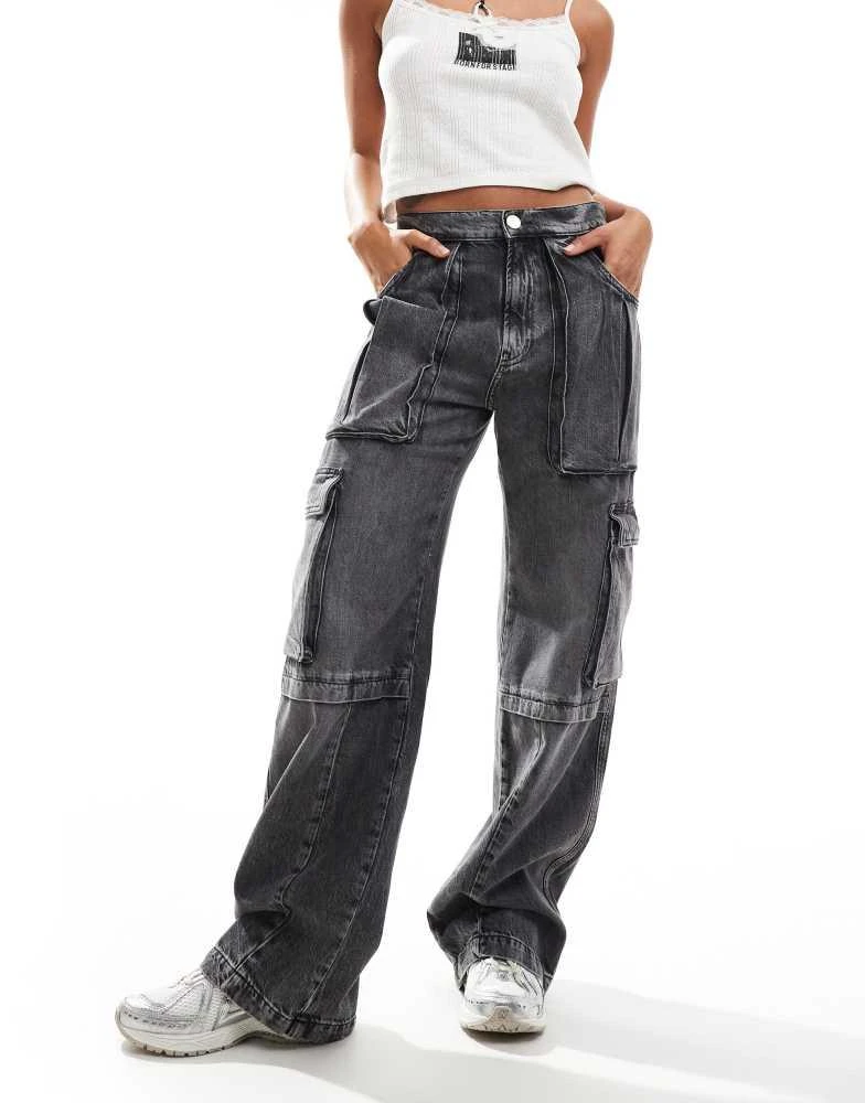 ALL SAINTS AllSaints Echo cargo jeans in washed black 1