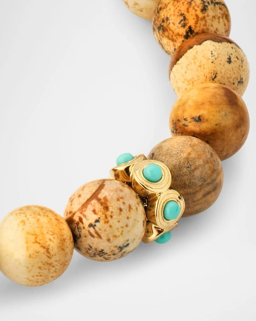 Sydney Evan Picture Jasper Bead Bracelet with Fluted Turquoise Rondelle 3