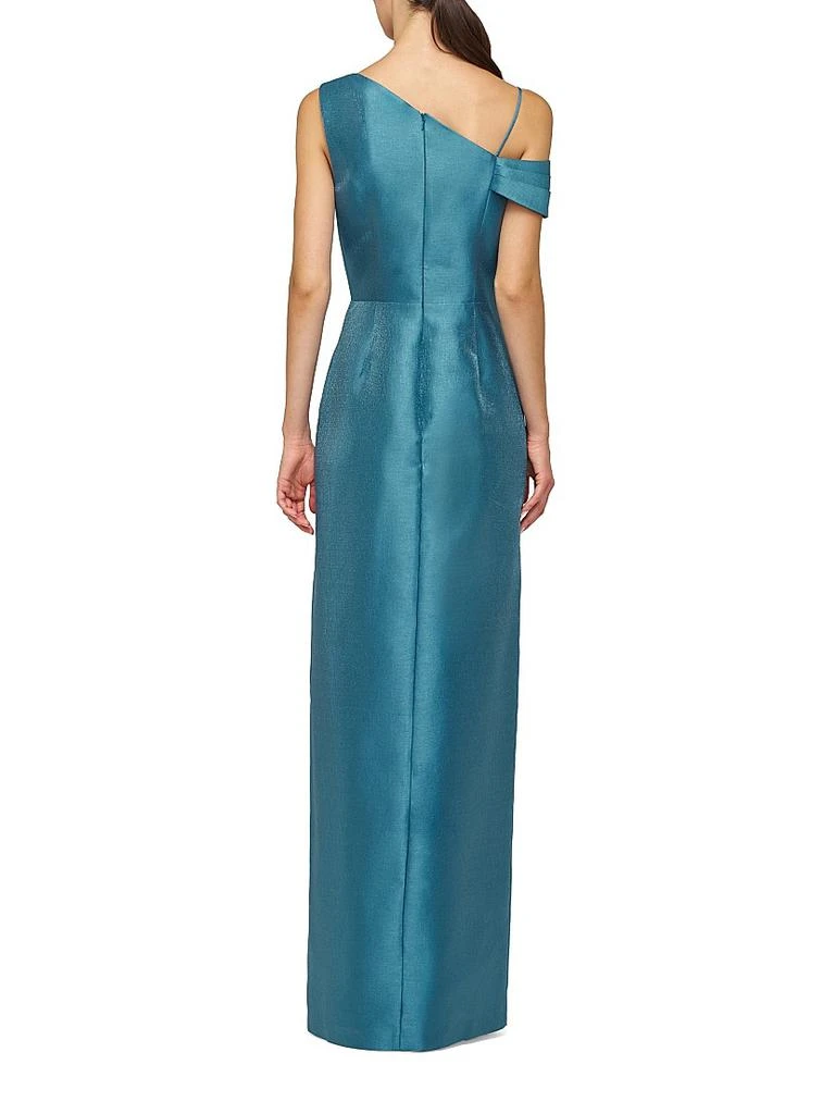 Kay Unger Rowan Asymmetric Metallic Column Gown 4