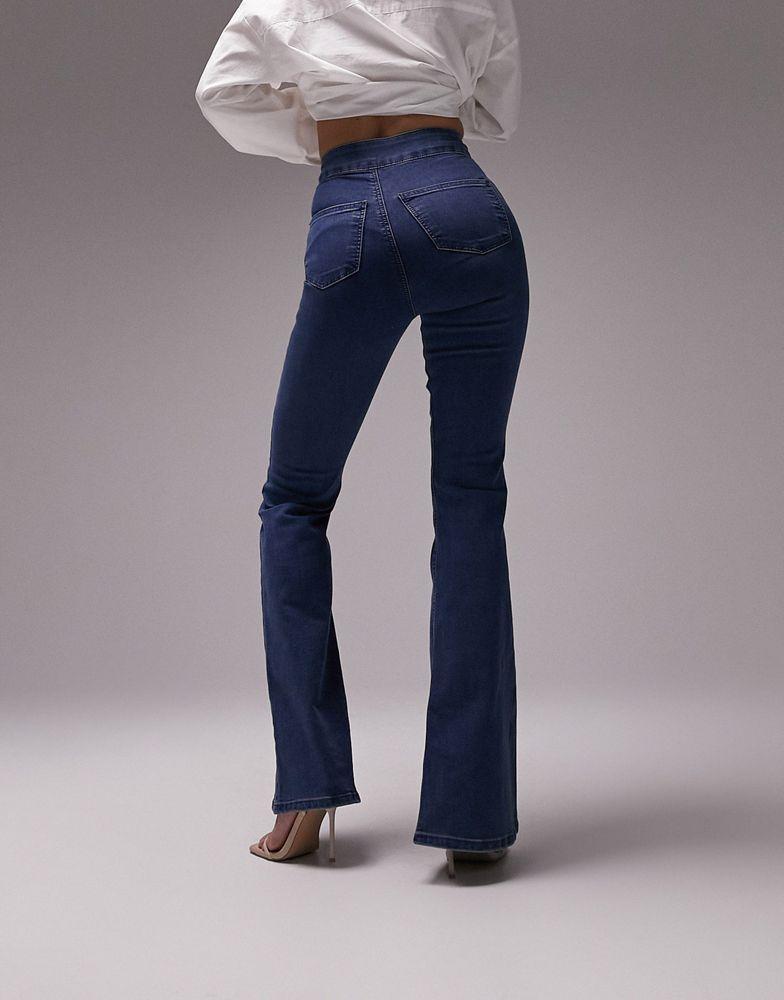 Topshop Topshop Joni flare jeans in mid blue