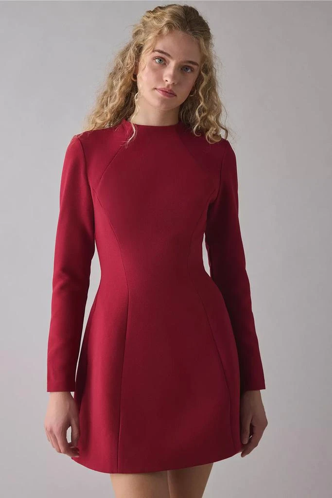 belted mini dress long sleeve Veronica Beard Kumar Belted Mini Dress | Blue Jay Multi