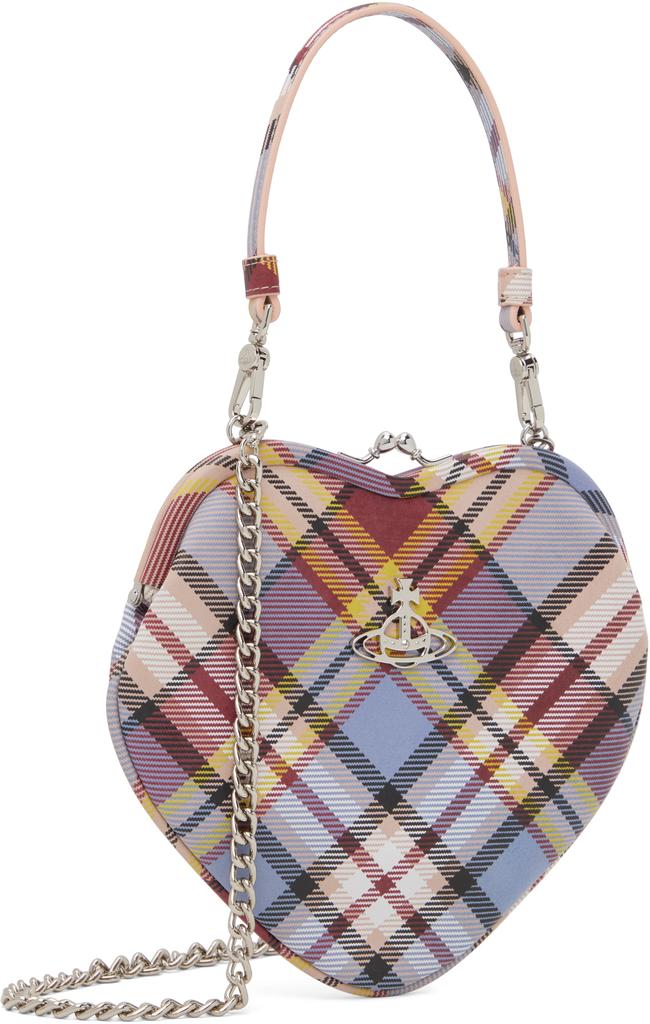 Vivienne Westwood Multicolor Nubuck Tartan Belle Heart Frame Bag