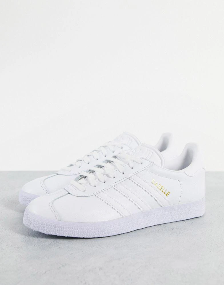 Adidas adidas Originals Gazelle trainers in triple white 1