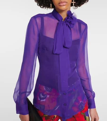Dolce 
Gabbana Tie-neck silk chiffon blouse 4