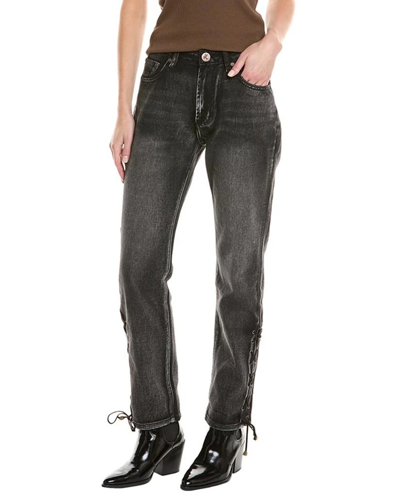 One Teaspoon Awesome Baggies Faded Black High Waist Straight Jean 1