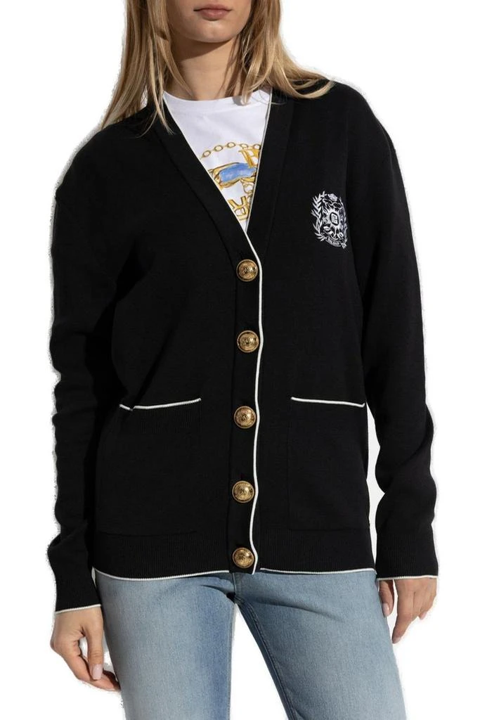 Balmain Balmain Emblème-Embroidered Knit Cardigan 2