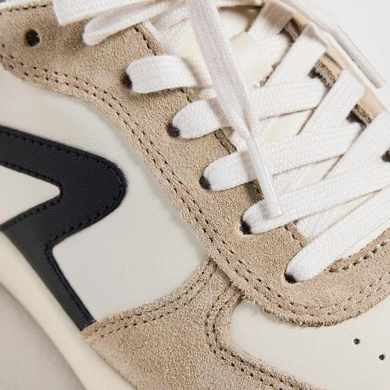 Rag & Bone rag & bone Women's Retro Court Sneakers, Dove/Sand, Tan Lace Up 1