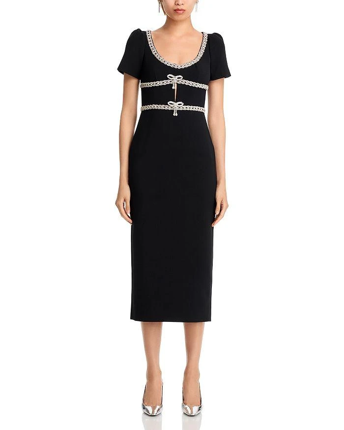 Self Portrait Crepe Diamante Midi Dress 7