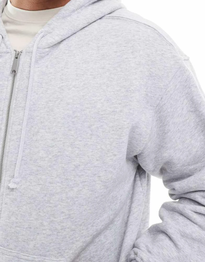 Cotton:On Cotton On box fit zip up hoodie in grey marle 4