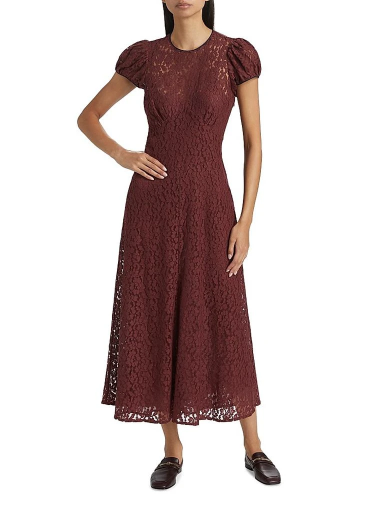 DÔEN Katarina Lace Fit & Flare Short-Sleeve Midi-Dress 3