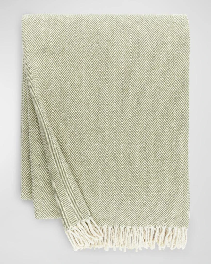 Sferra Brushed Cotton Herringbone-Weave Throw, 51" x 71" 3