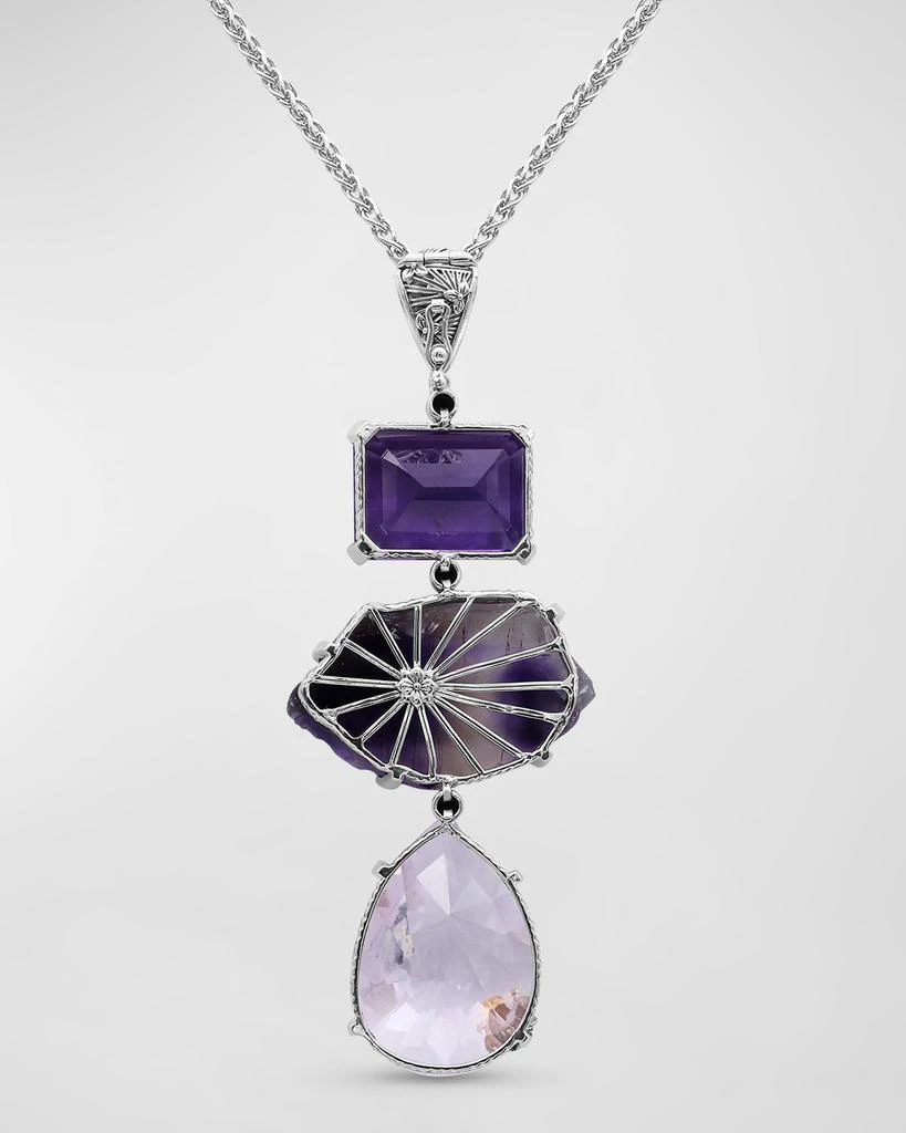 Stephen Dweck Amethyst and Black Diamond Pendant Necklace 3