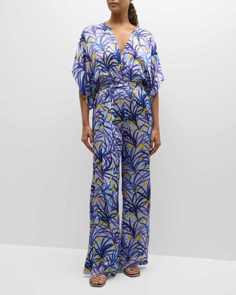 Jaline Natasha Printed Silk Jumpsuit