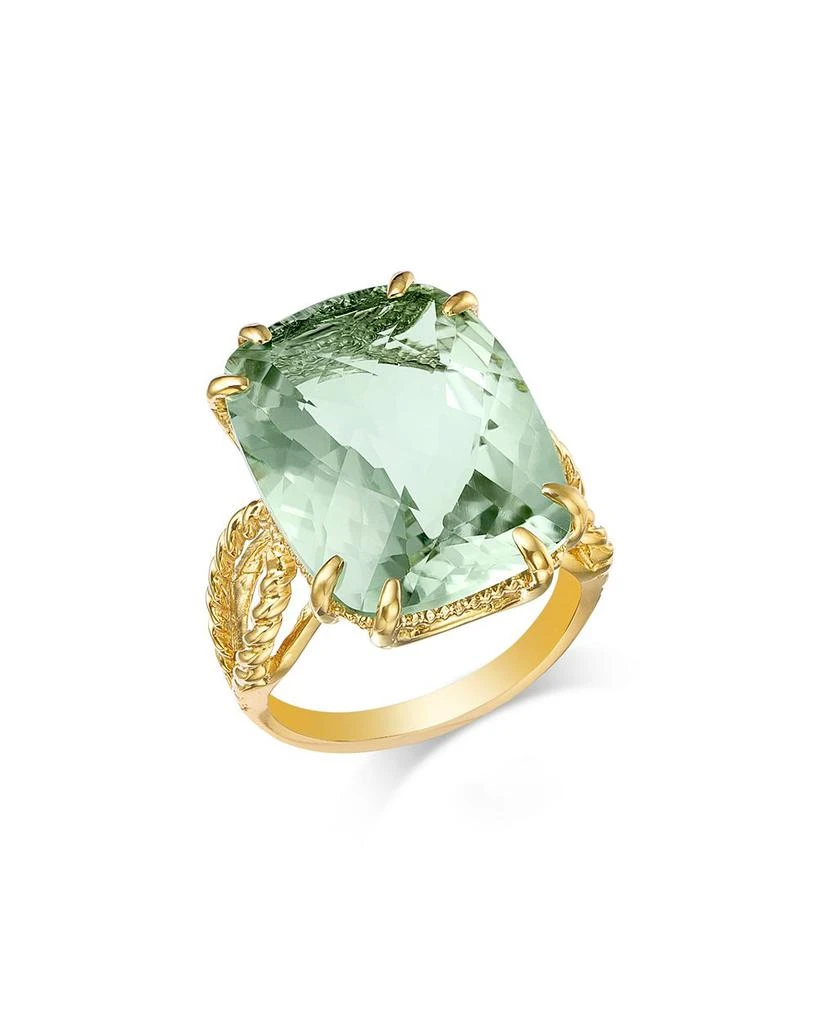 Bloomingdale
s Fine Collection Prasiolite Cushion Cut Ring in 14K Yellow Gold 1