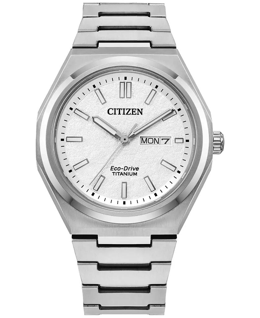 Citizen Eco-Drive Men's Zenshin Silver-Tone Super Titanium Bracelet Watch 40mm