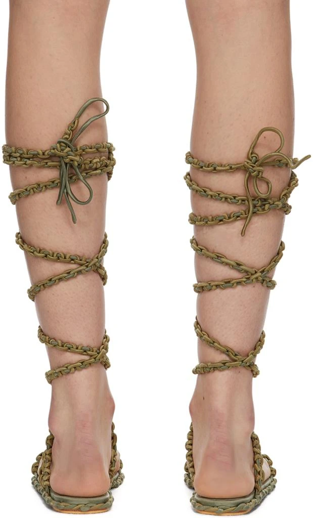 Isa Boulder SSENSE Exclusive Green Vine Sandals 2
