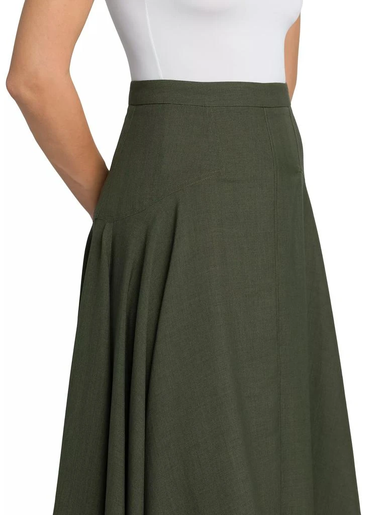 Loro Piana Flavia Breeze Wool A-Line Midi-Skirt 5