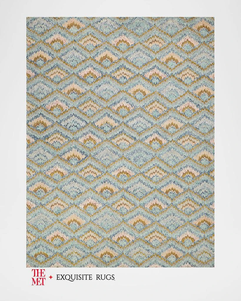 Exquisite Rugs Bargello Hand-Tufted Light Blue Multi Rug, 10' x 14' 1