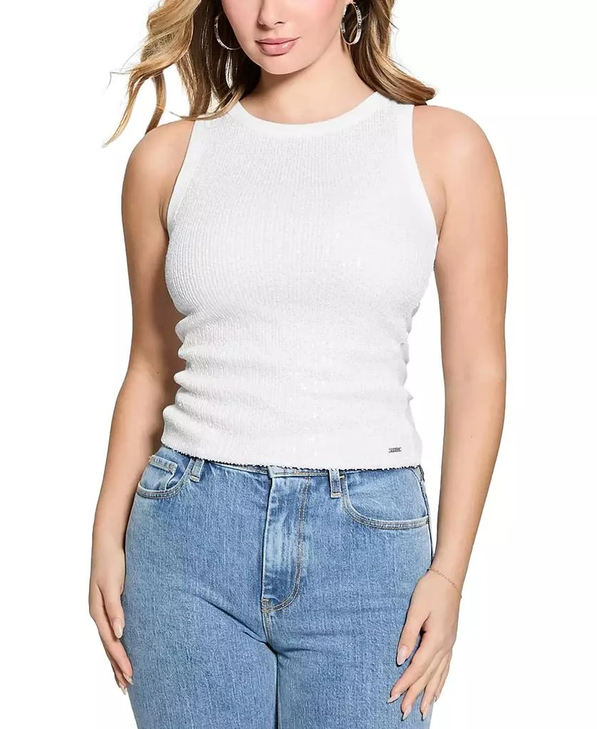 GUESS Women's Alexia Sequin Cotton Sleeveless Top 1