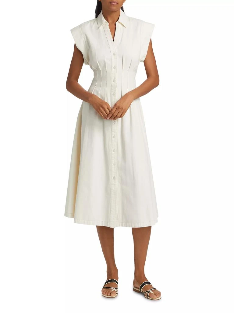 VERONICA BEARD Ruben Cotton Cap-Sleeve Midi-Shirtdress 2