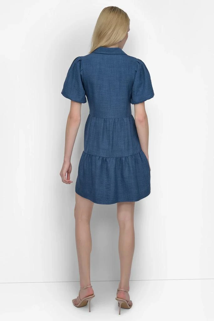 DKNY TIERED A-LINE MINI SHIRT DRESS 2