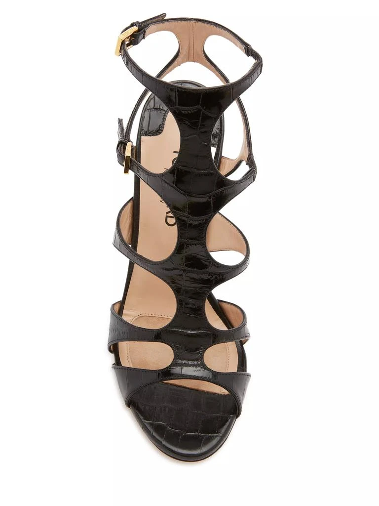 Tom Ford Paradis 105MM Crocodile-Embossed Leather Wedge Sandals 4