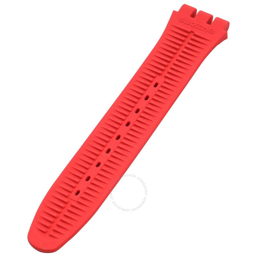 Swatch Silicone Red & White Watch Band 6H ACM0007H6