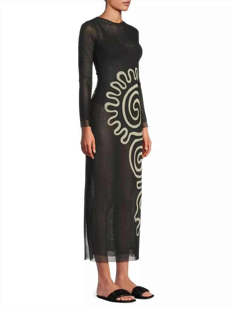 Cala de la Cruz Tania Abstract Sheer Midi-Dress 4
