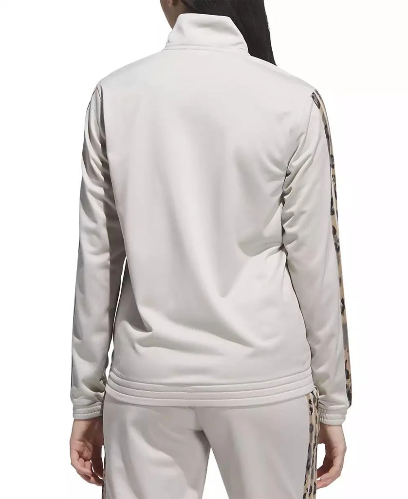 Adidas Women's Animal-Print Stripe Tricot Track Jacket