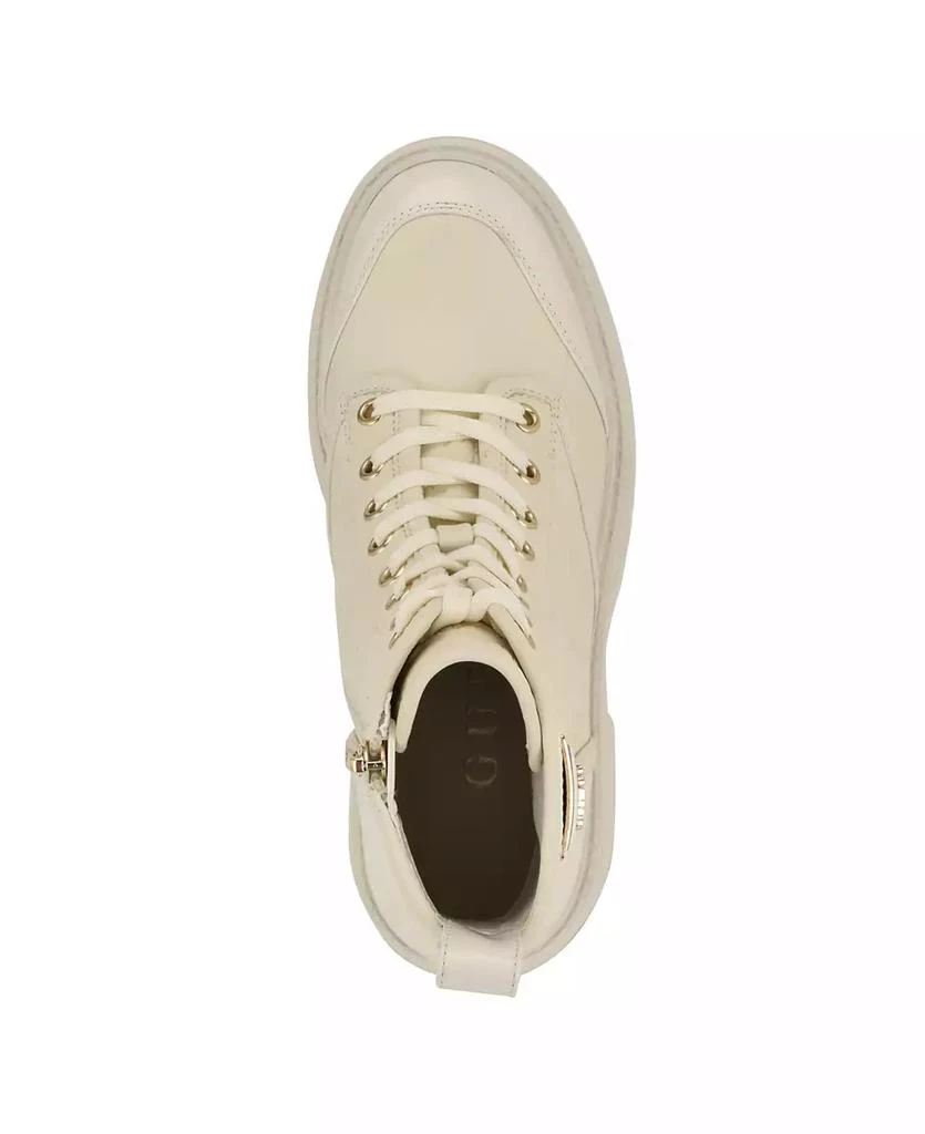GUESS Women's Shun Triple Triangle Lace-Up Lug Sole Combat Boots 4