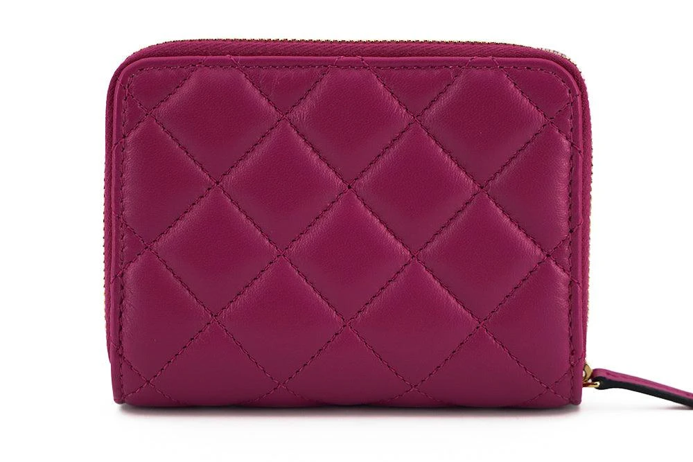 Versace Versace Purple Nappa Leather Bifold Zip Around Wallet 2