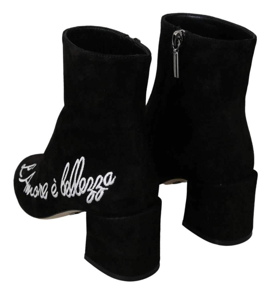 Dolce & Gabbana Dolce & Gabbana  Black Suede L'Amore E'Bellezza Boots Shoes 5