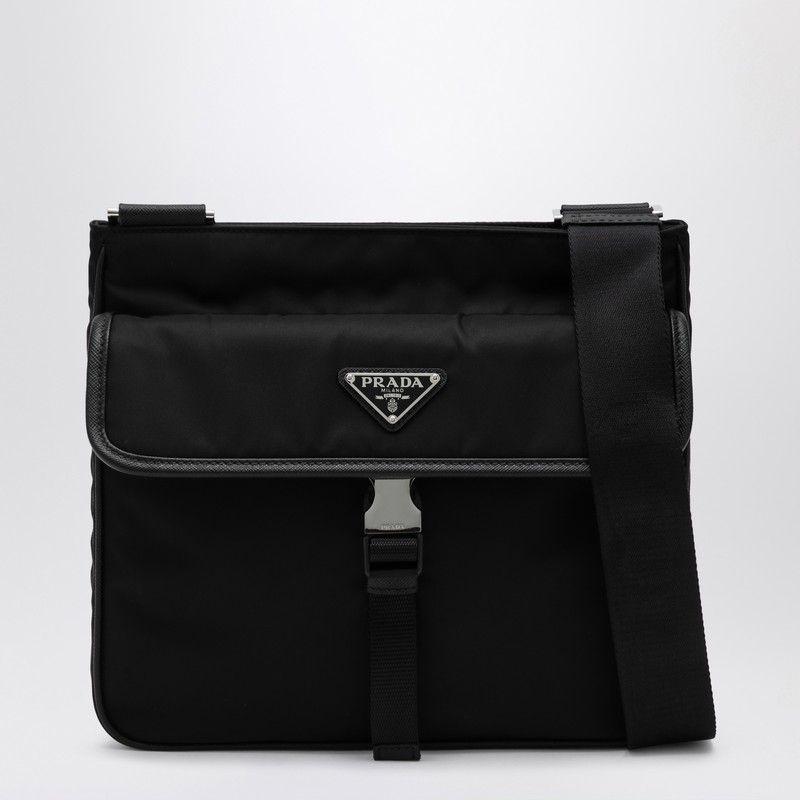 ショルダーバッグ・ポシェット Prada Re-Nylon and Saffiano Leather Shoulder Bag Black Black Re-Nylon and Saffiano leather shoulder bag | PRADA