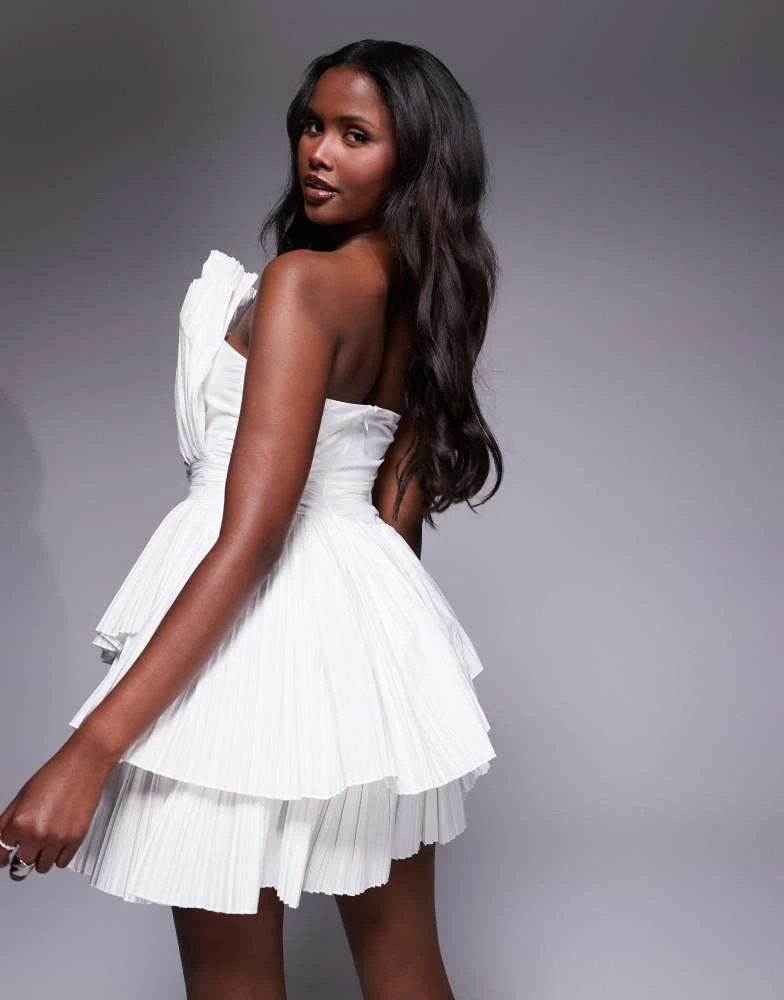ASOS LUXE cotton poplin pleated mini dress in white  On Sale Now with Up  to 25% Off | Discover Exclusive Deals & Savings at BeyondStyle  Authentic  ASOS LUXE Home|Women|Dresses with