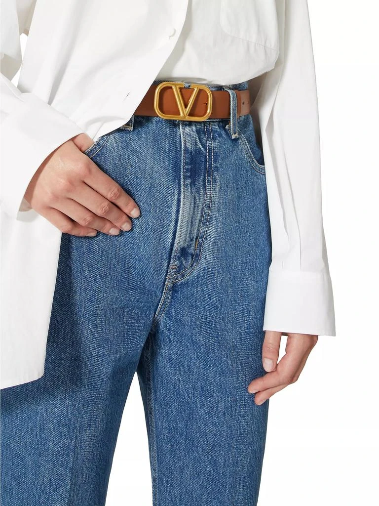 Valentino Reversible VLogo Signature Belt in Glossy Calfskin 30MM 5
