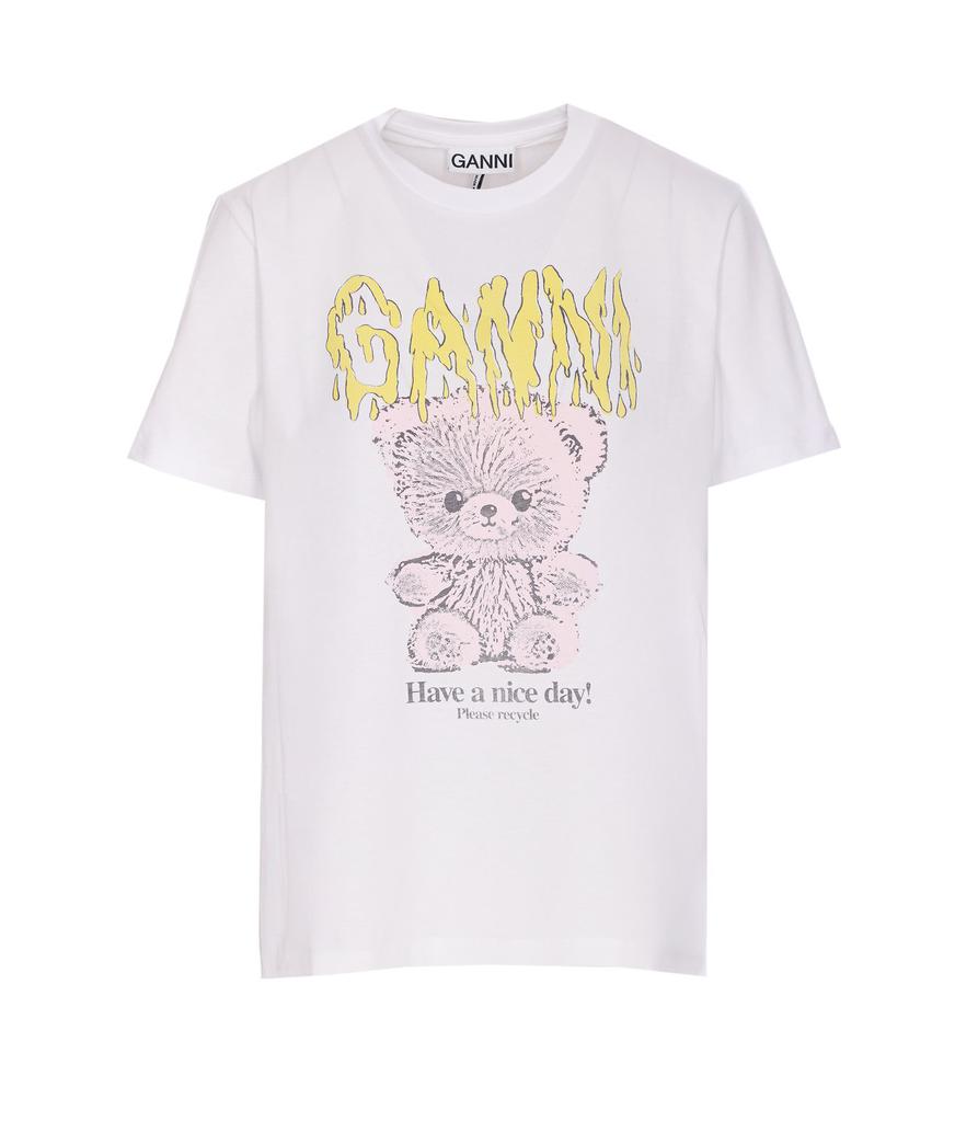 Ganni Ganni Logo Printed Crewneck T-Shirt