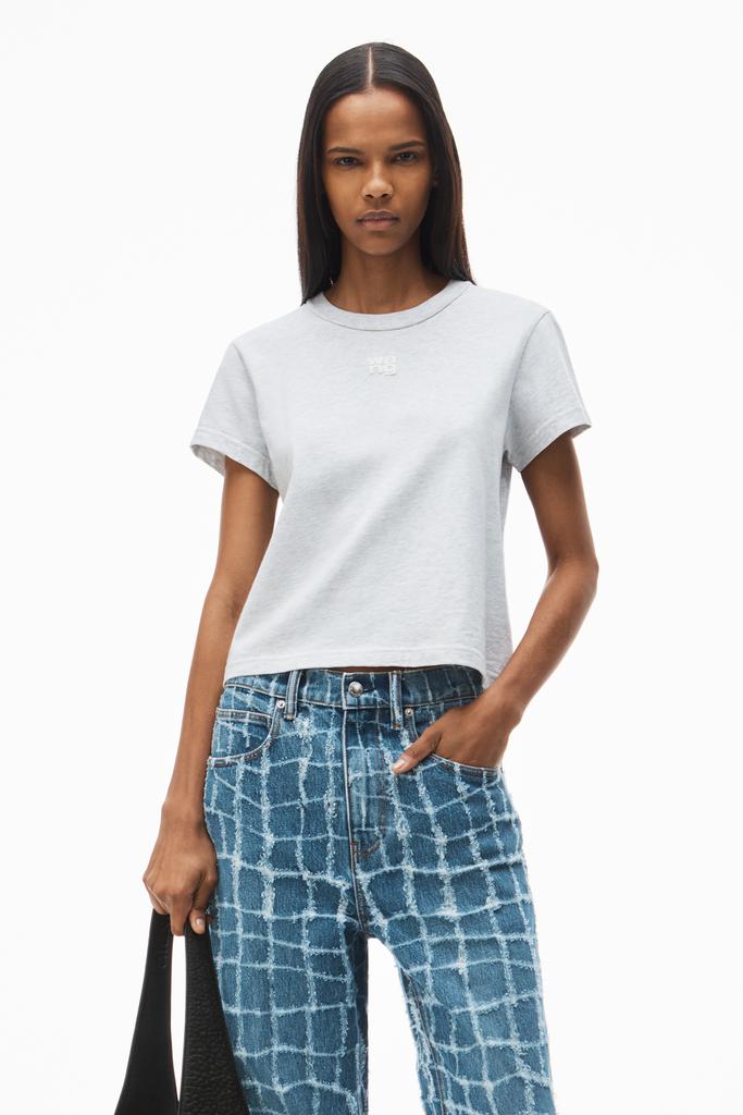 Alexander Wang puff logo shrunken tee in cotton jersey