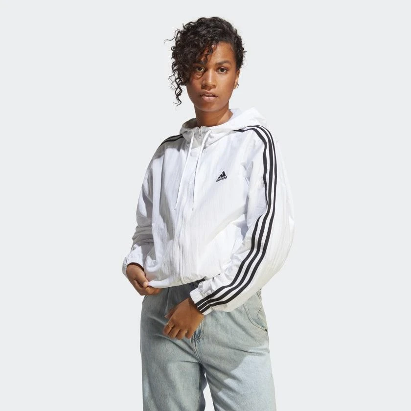 Adidas Women's adidas Essentials 3-Stripes Woven Windbreaker 2