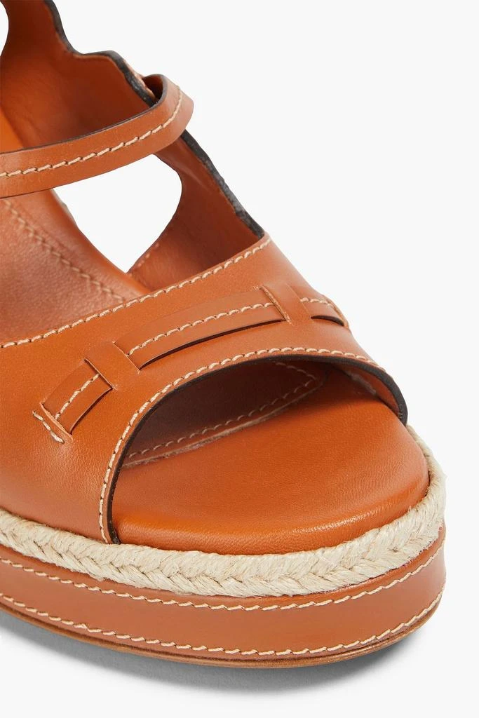 Zimmermann Topstitched leather espadrille sandals 4