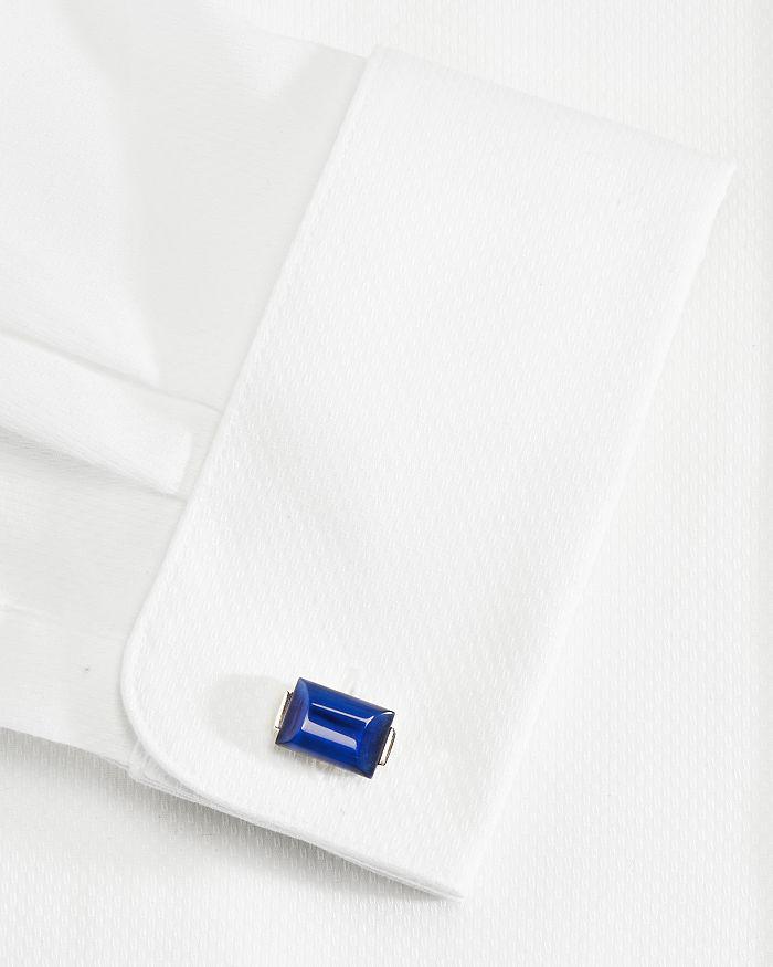LINK UP Curve Montana Blue Rectangle Cuff Links