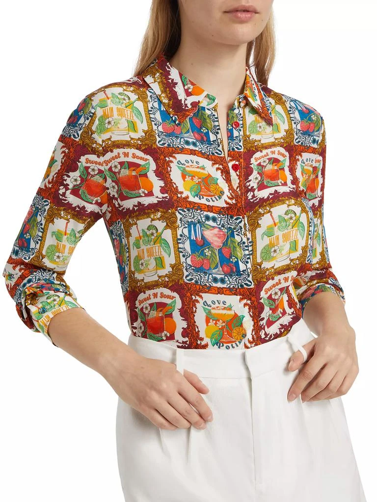 Alice + Olivia Willa Cocktail Silk Shirt 6