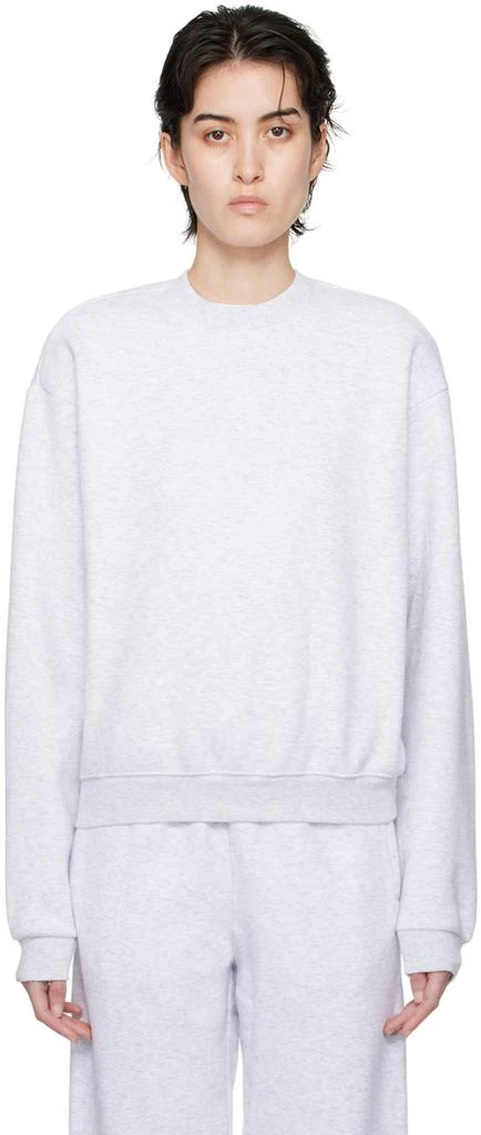 SKIMS Gray Cotton Fleece Classic Crewneck Sweatshirt 1