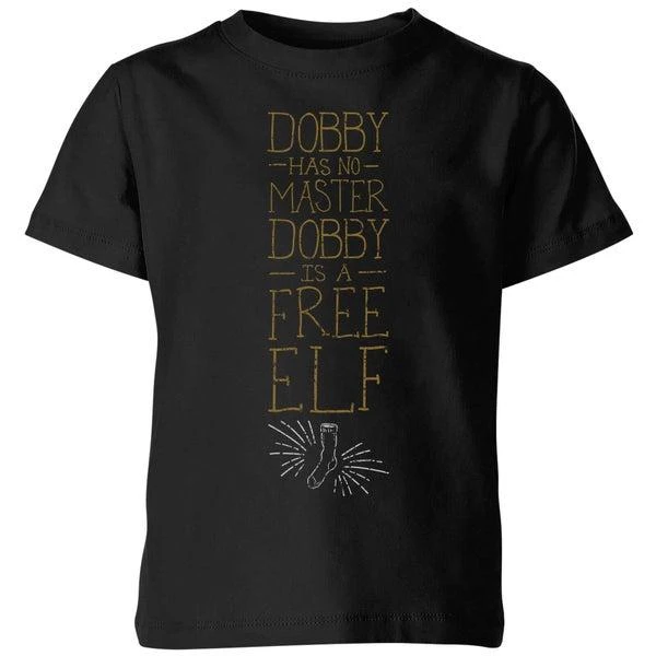 Harry Potter Harry Potter Dobby Is A Free Elf Kids' T-Shirt - Black 1