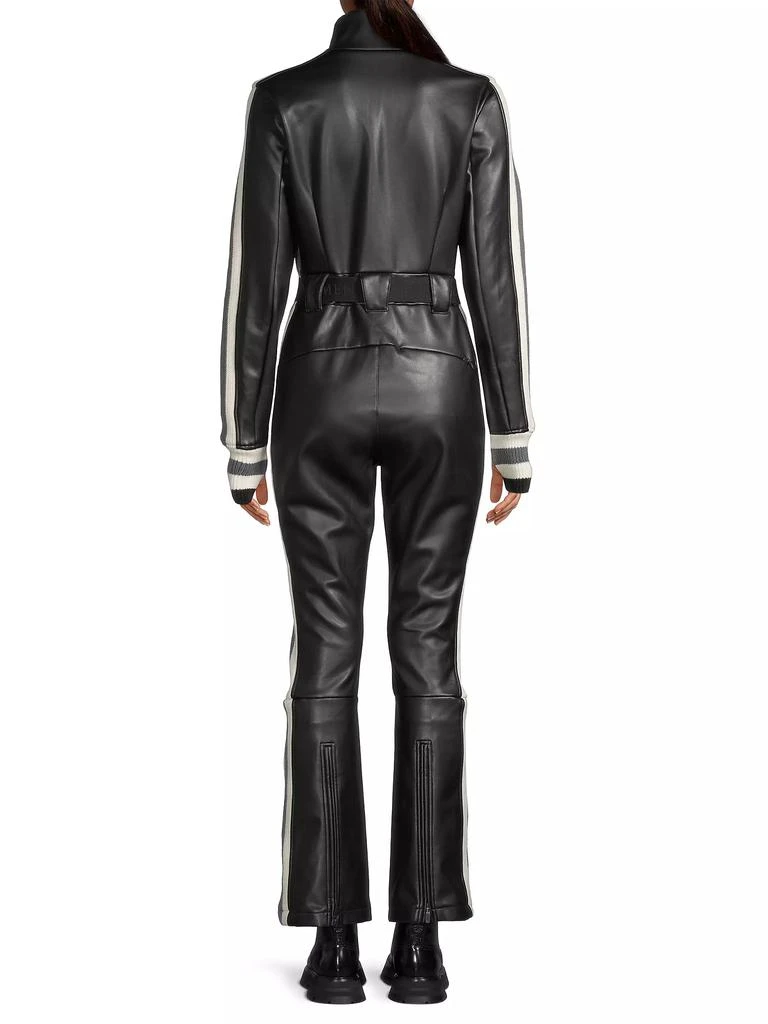 Perfect Moment Crystal Belted Stripe Faux Leather Ski Suit 5