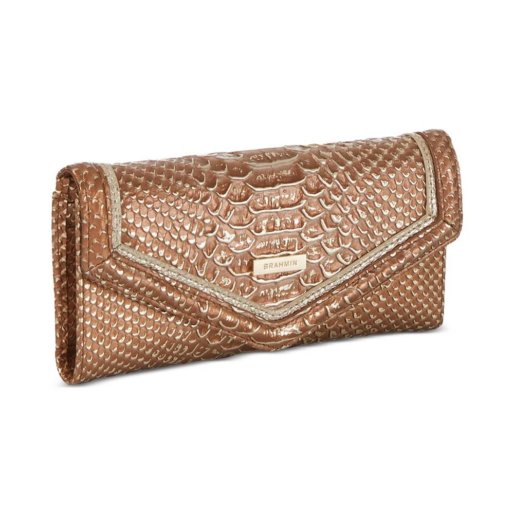 Brahmin Veronica Honey Brown Sandalwood Leather Signature Wallet 2