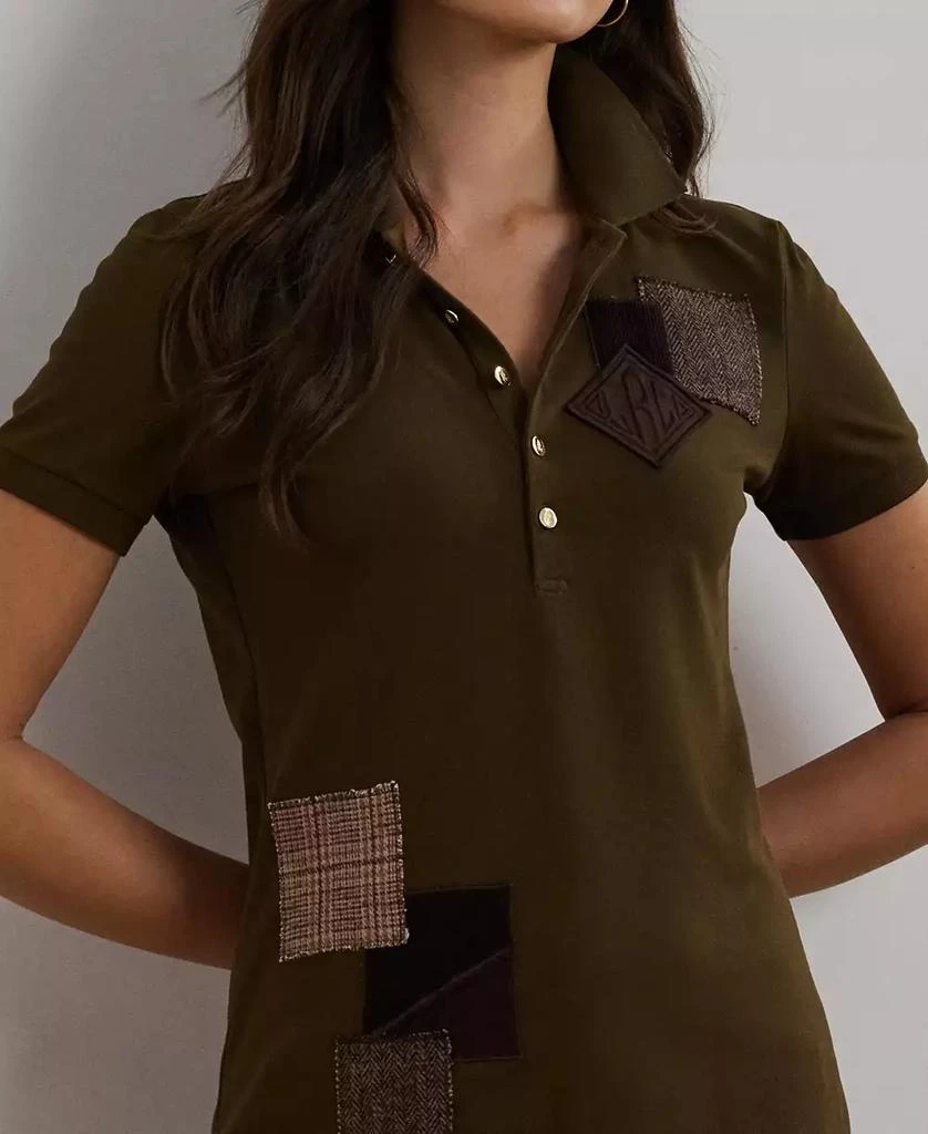 Ralph Lauren Women's Patchwork Piqué Polo Shirt, Regular & Petite 3